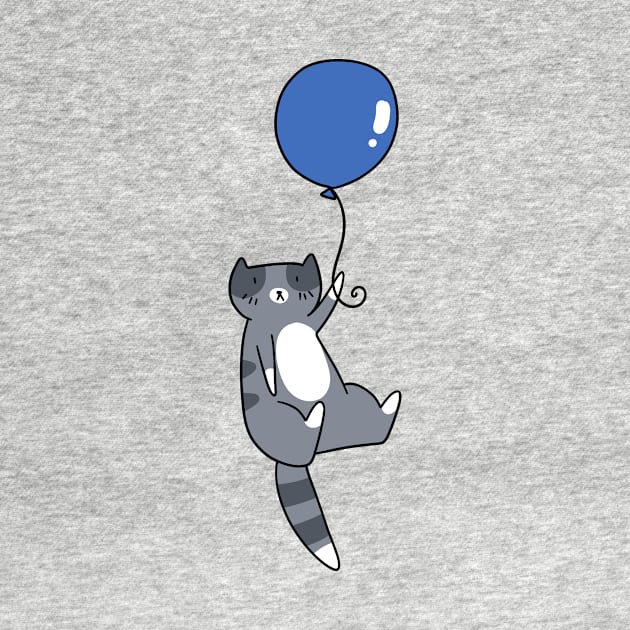 Blue Balloon Gray Tabby Cat by saradaboru